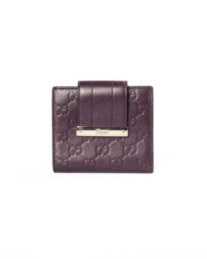 Gucci Portafoglio Compatto Clip Guccissima Viola