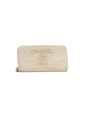 Chanel Portafoglio Zip Deauville Lurex Oro