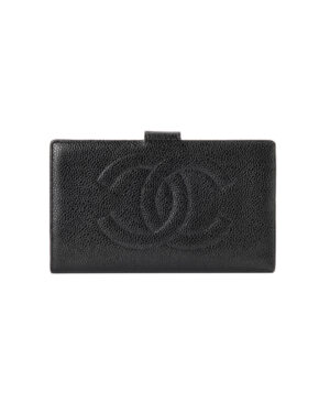 Chanel Portafoglio Clip CC Caviar Nero