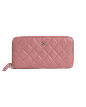 Chanel Portafoglio Zip Trapuntato Rosa