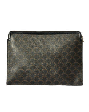 Celine Clutch Triomphe Large Marrone Nera