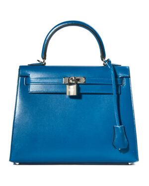 Hermès Sac Kelly 25 Sellier Tadelakt Bleu