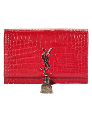 Saint Laurent Kate Nappina Small Cocco Lucida Rossa