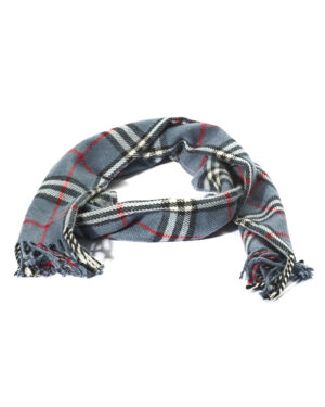 Burberry Sciarpa Check Lana Grigio