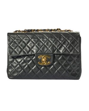 Chanel Maxi Jumbo Big Logo Vintage Nera