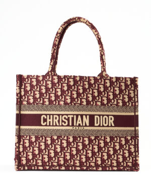 Dior Book Tote Medium Jacquard Oblique Bordeaux