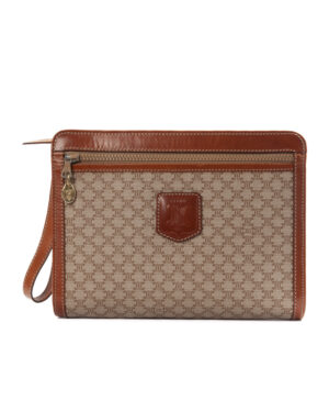 Celine Clutch Vintage Small Macadam Marrone