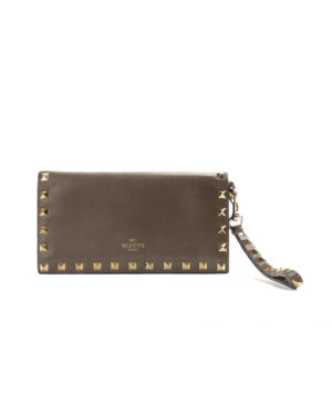 Valentino Portafoglio Rockstud Verde Militare