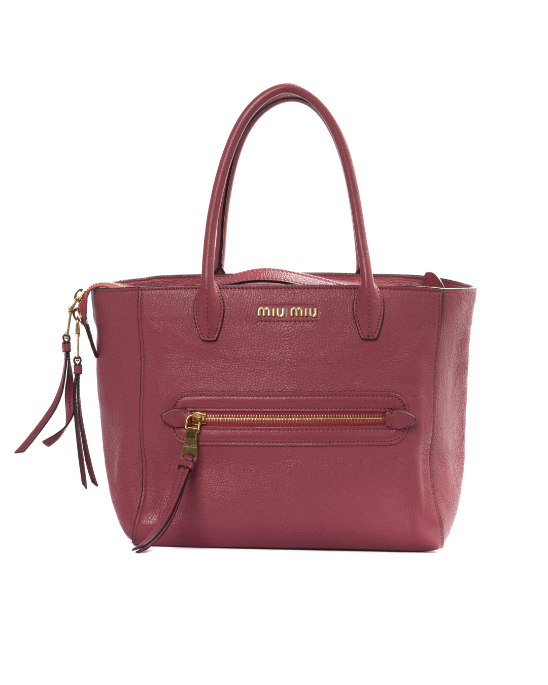 Miu Miu Shopper Zip Small Granulata Rosa