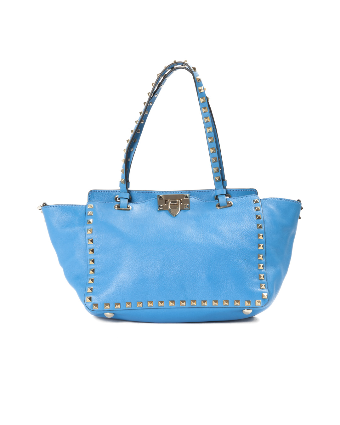 Valentino Shopper Rockstud Small Blu Elettrico