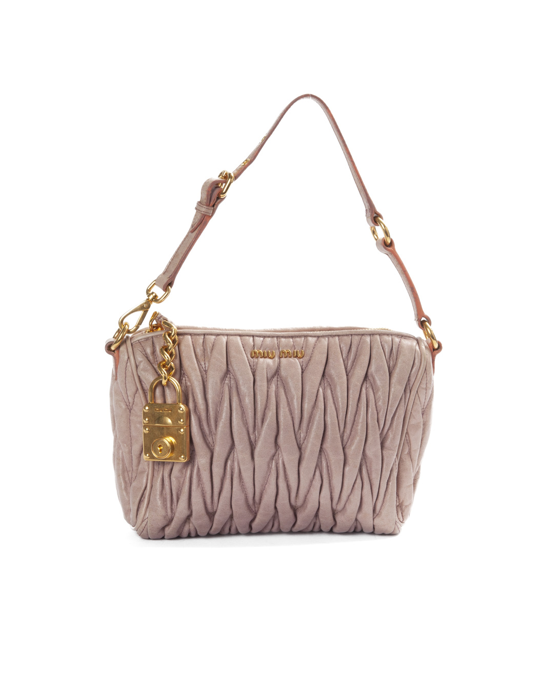 Miu Miu Pochette Zip Small Groffata Rosa