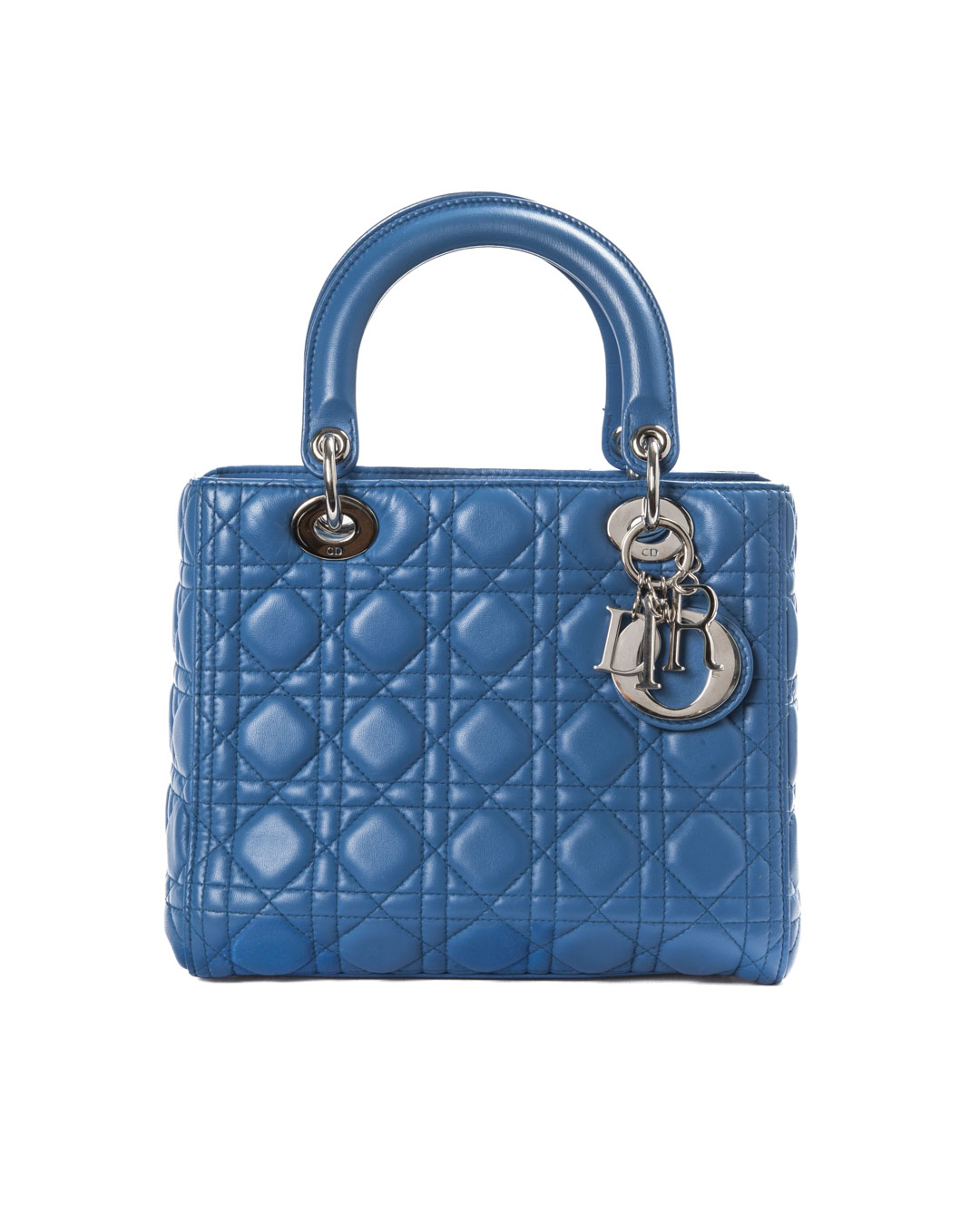 Dior Lady Medium Vintage Cannage Blu