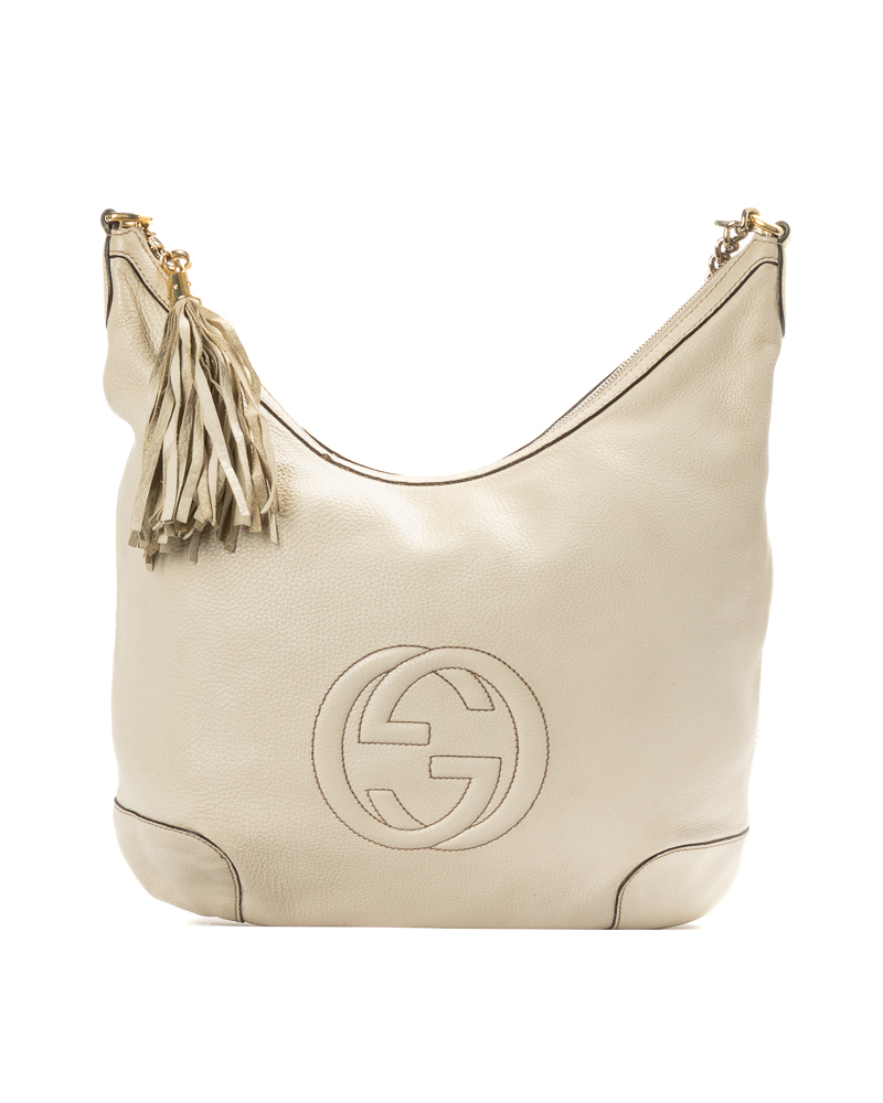 Gucci Soho Sottospalla Medium Granulata Bianca