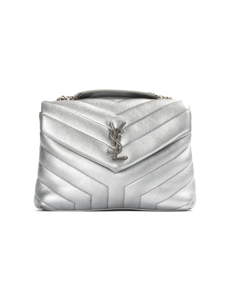 Saint Laurent Lou Lou Small Trapuntata Argento