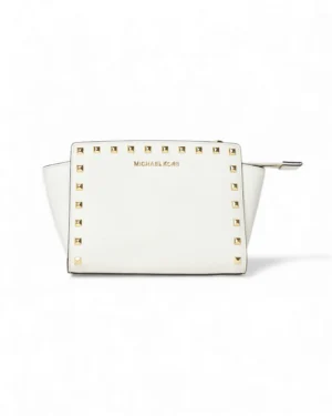 Michael Kors Selma Small Borchie Saffiano Bianco