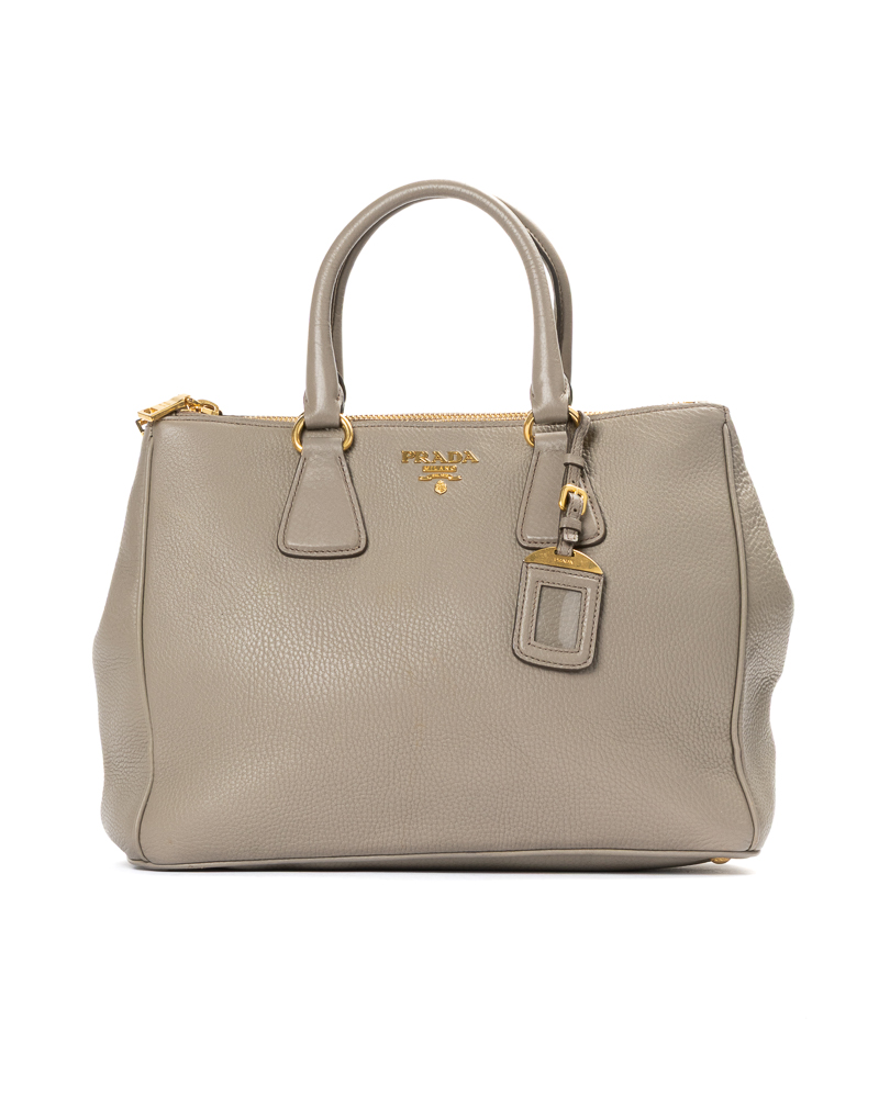 Prada Shopper Square Medium Granulata Tortora