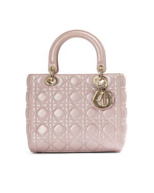 Dior Lady Medium Cannage Perlata Rosa