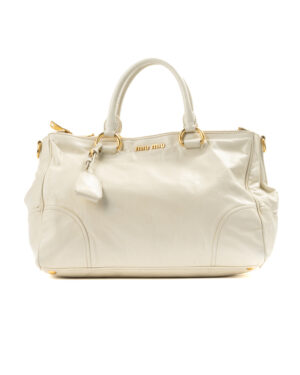 Miu Miu Shopper Horizontal Zip Medium Crema