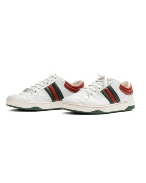 Gucci Sneaker Screener Pelle Web Bianca