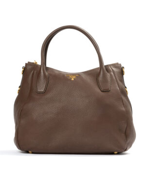 Prada Shopper Medium Martellata Marrone