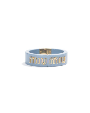 Miu Miu Bracciale Plexiglass Logato Azzurro