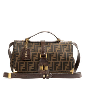 Fendi Tracolla Square Vintage FF Logomania Marrone