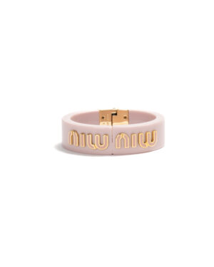 Miu Miu Bracciale Plexiglass Logato Rosa