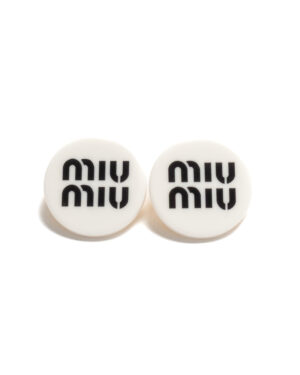 Miu Miu Orecchini Cerchio Logo Goffrato