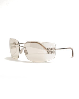 Miu Miu Sunglasses Curvato Grigio Chiaro