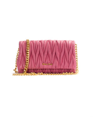 Miu Miu Pochette Chain Small Groffata Rosa