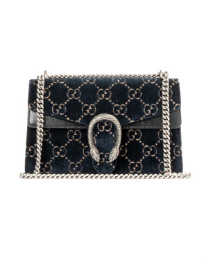 Gucci Dionysus Medium Velluto GG Supreme Blu