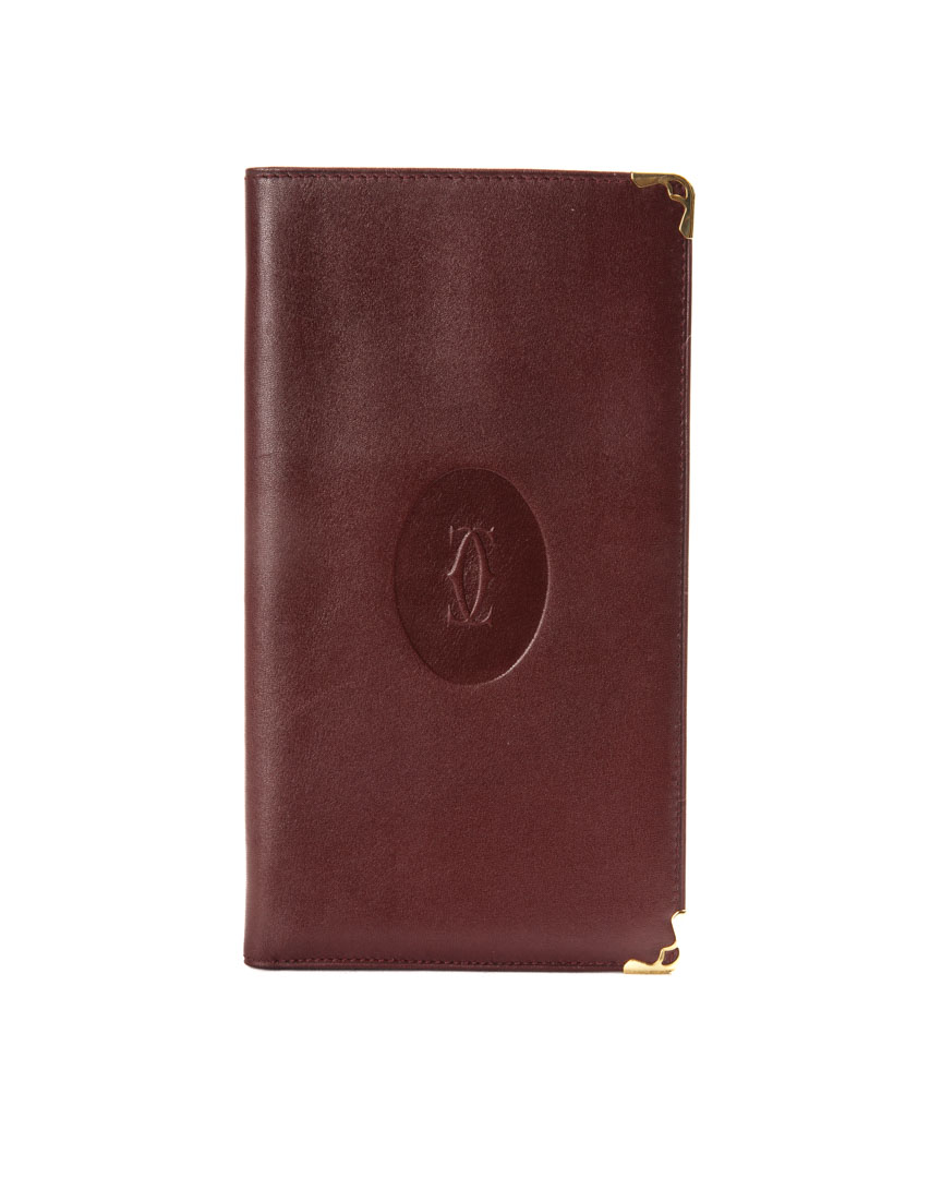 Cartier Portadocumenti Vintage Bordeaux
