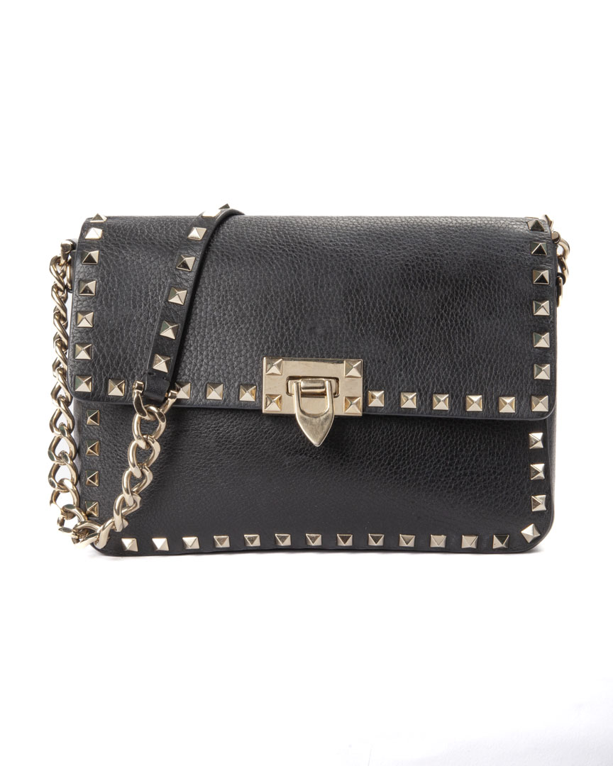 Valentino Rockstud Tracolla Man Medium Nera