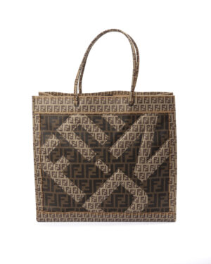Fendi Tote FF Zucchino Large Marrone