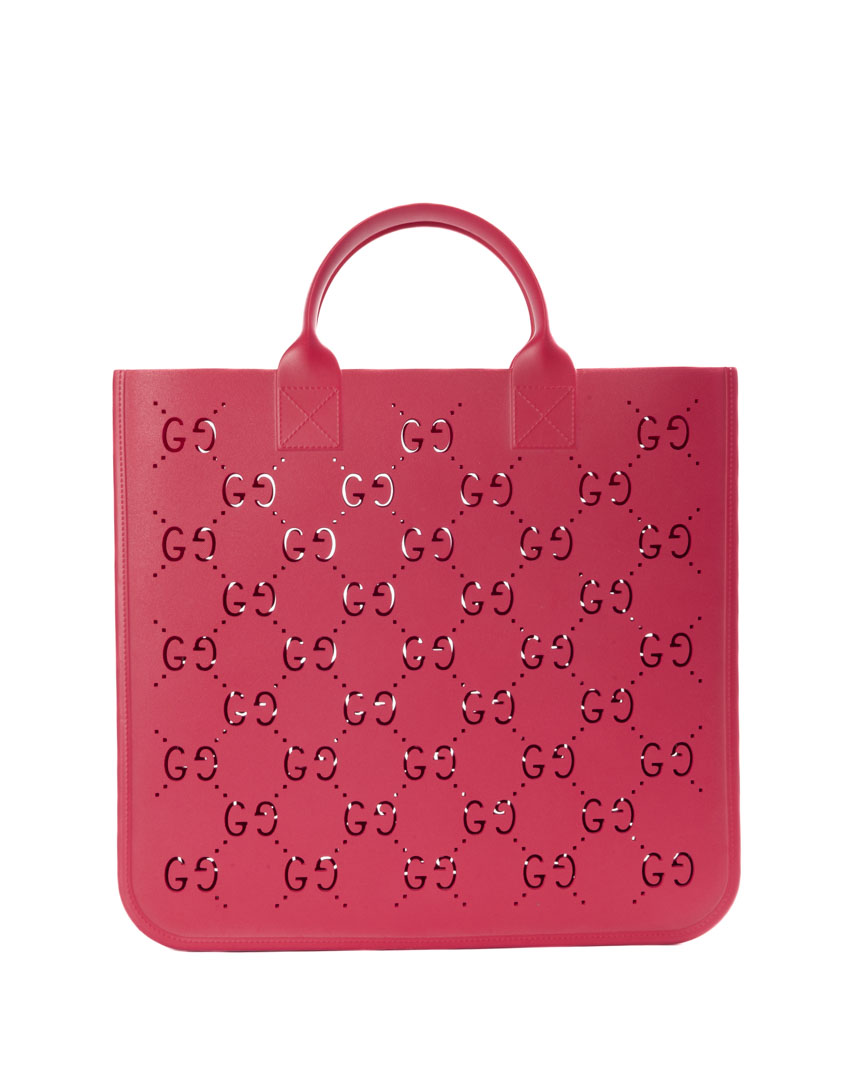 Gucci Tote GG Traforata Small Gomma Fucsia