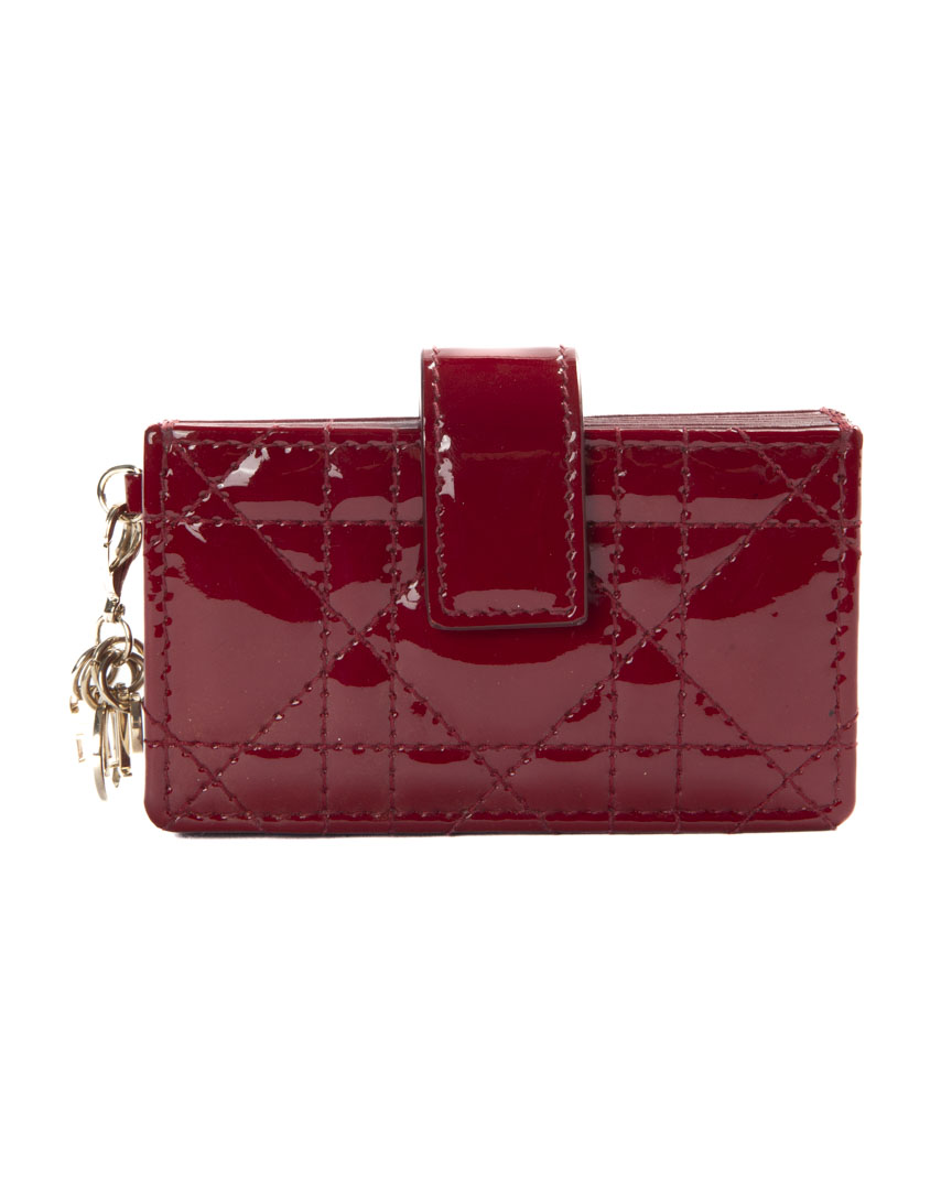 Dior Portacarte Jasmine Lucido Cannage Rosso