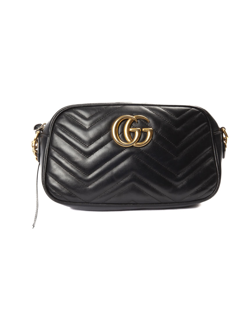 Gucci Marmont Camera Bag Matelassè Nero