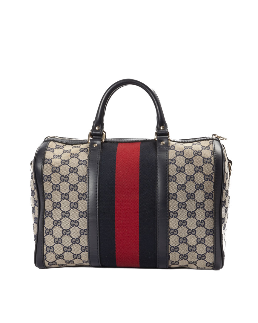 Gucci Boston Web Medium GG Supreme Blu