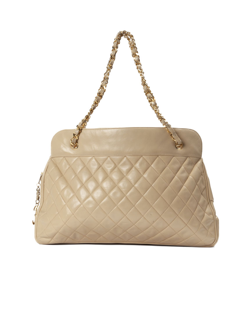 Chanel Tote Zip Vintage Trapuntata Beige