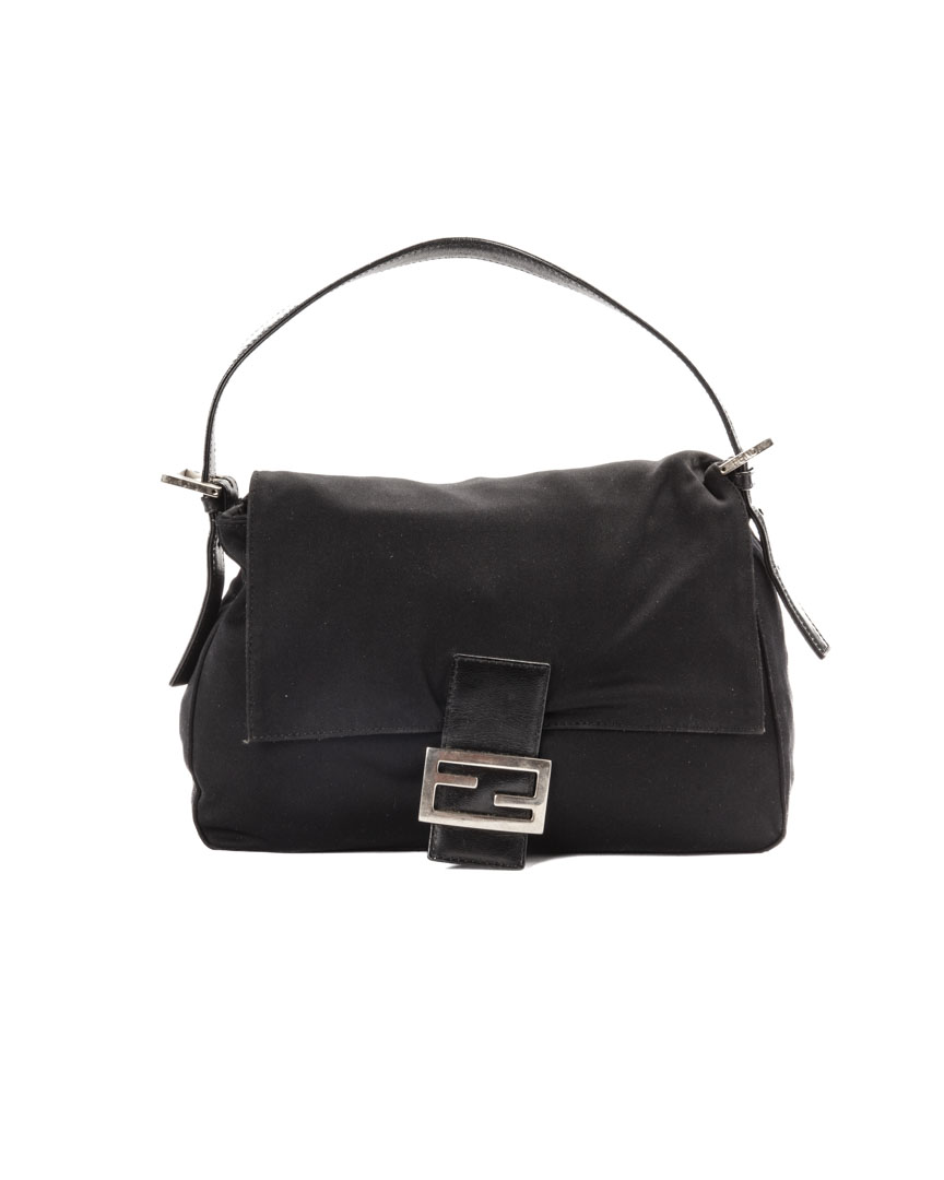 Fendi Mama Baguette Small Tessuto Nera