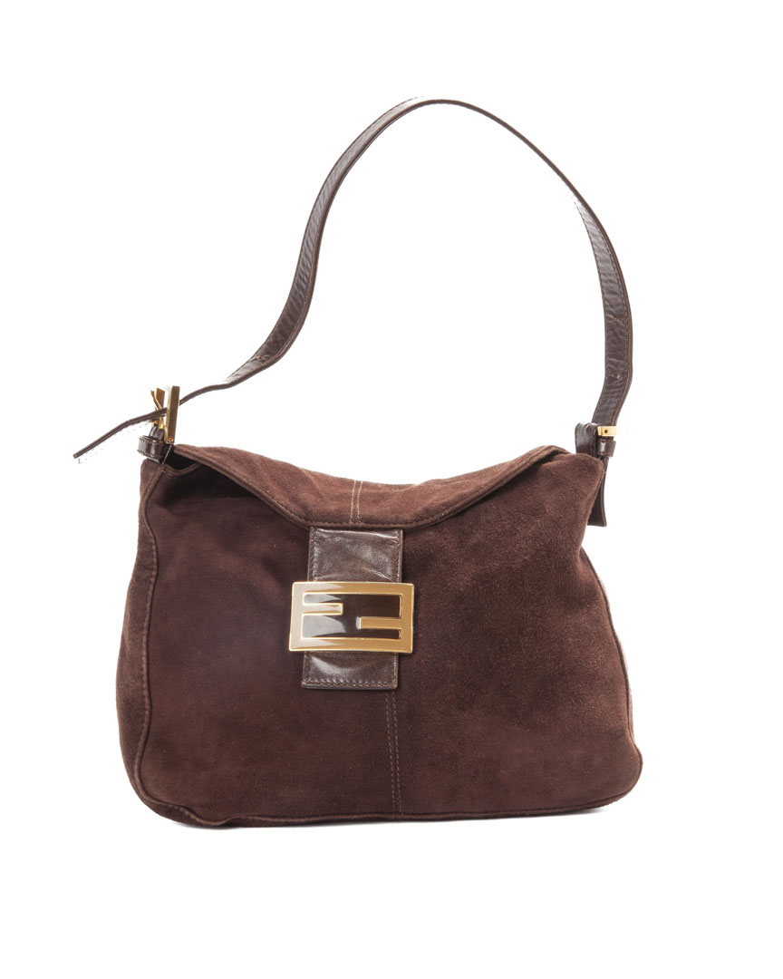 Fendi Baguette Mama Hobo Small Camoscio Marrone