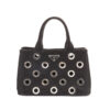 Prada Canapa Bag Small Grommet Denim Nera