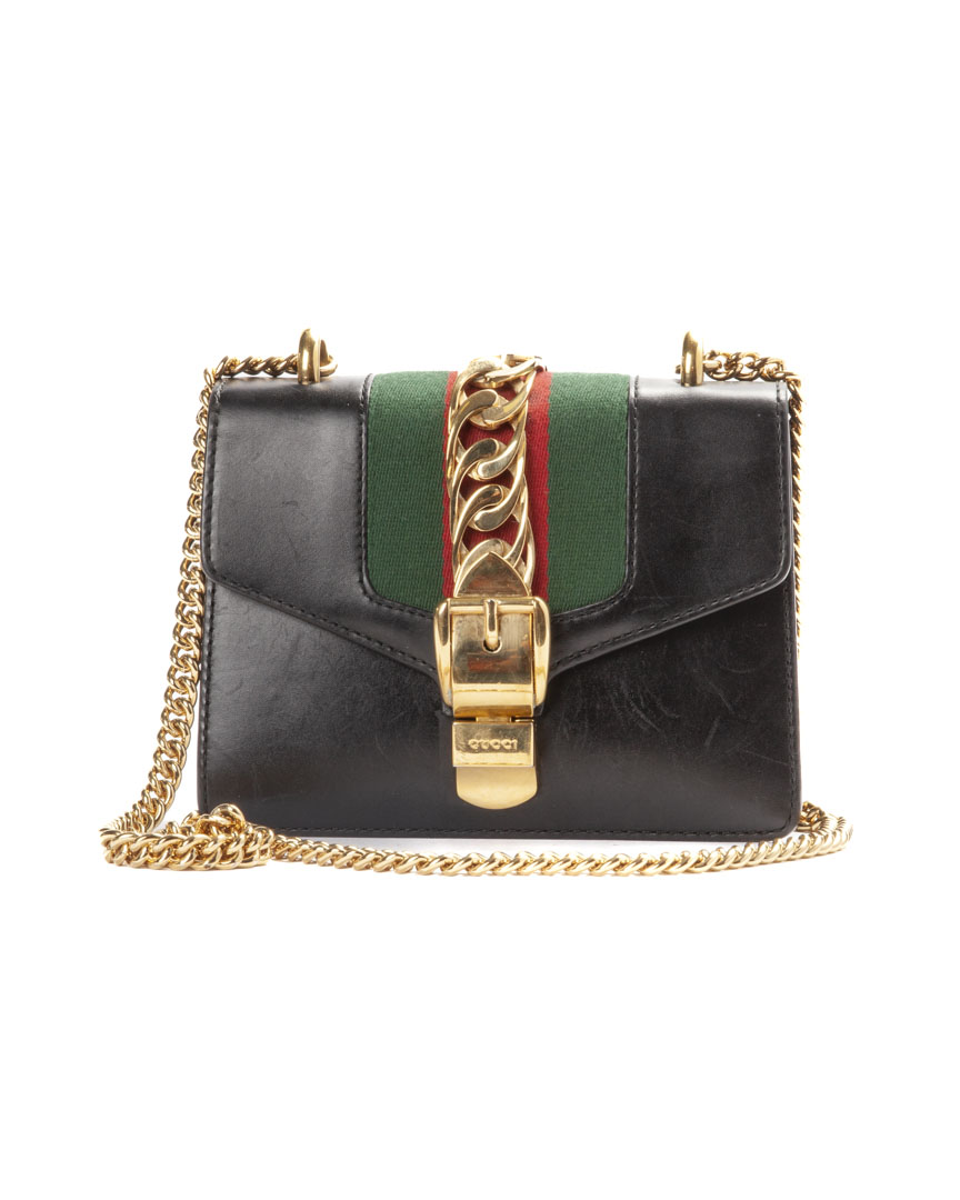 Gucci Silvye Chain Mini Web Nera