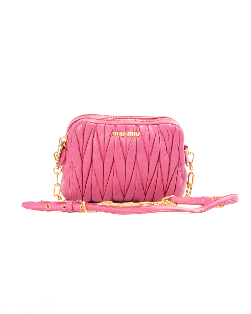 Miu Miu Pochette Mini Groffata Fucsia