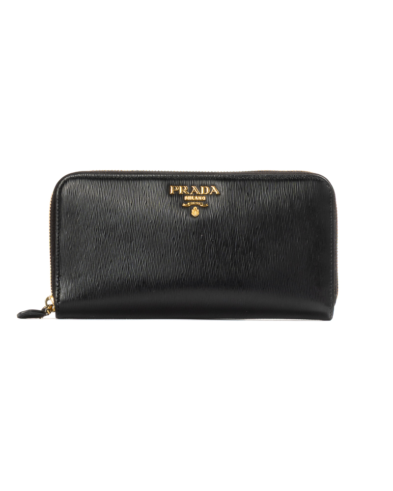 Prada Portafoglio Zip Epi Nero