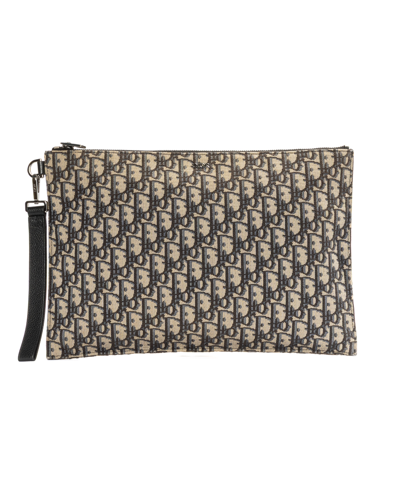 Dior Pochette A4 Jacquard Oblique Blu