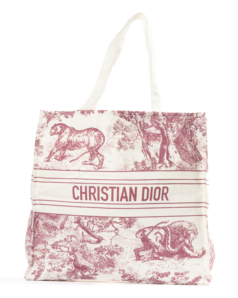 Dior Tote Toile De Jouy Tela Bordeaux