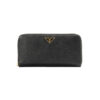 Prada Portafoglio Zip Saffiano Nero