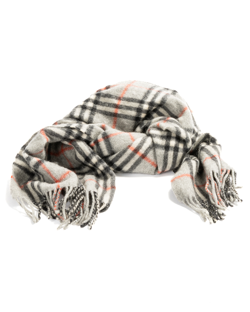 Burberry Sciarpa Chasmere Check Grigia