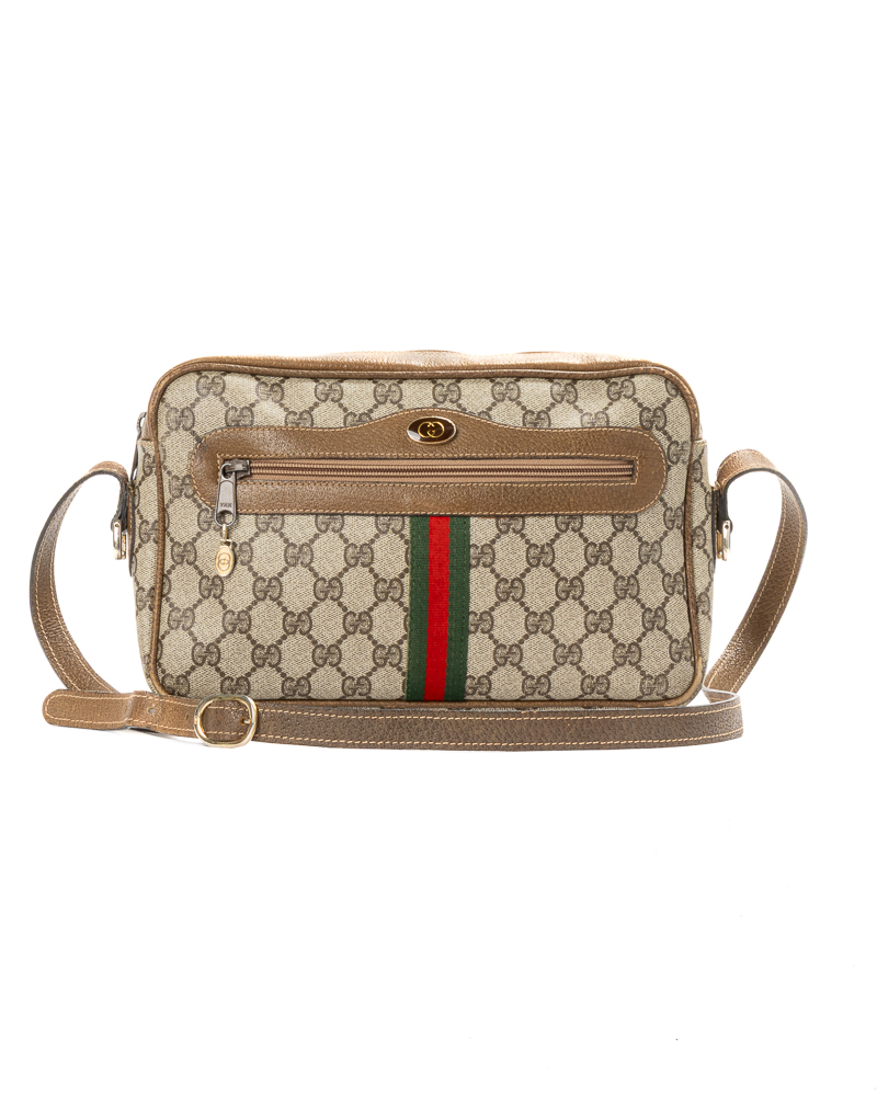 Gucci Camera Bag Medium Vintage Web Marrone